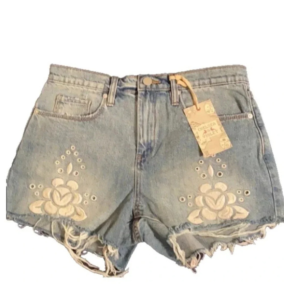 Chelsea & Violet Pants - Chelsea & Violet Frayed Blue Jean Cutoff Shorts